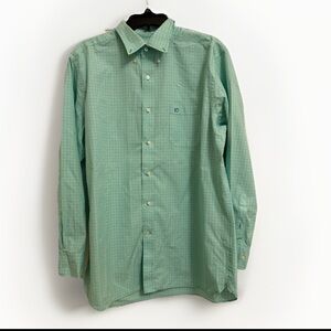 Southern Tide Classic Fit Button-Down Shirt Green Check Plaid Men’s Size L